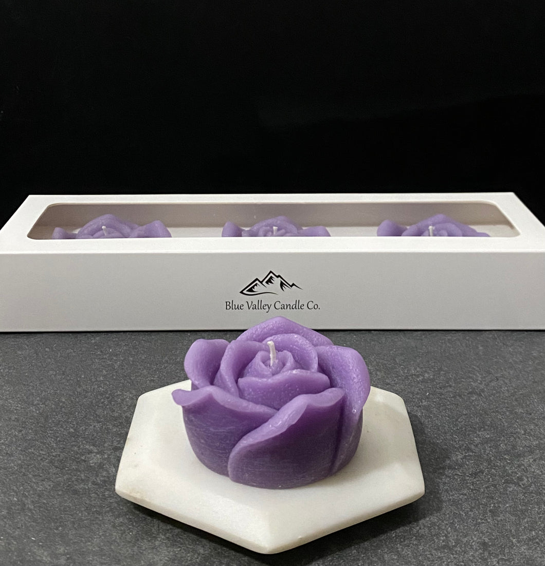 Rose Candle Set - Lavender & White Sage